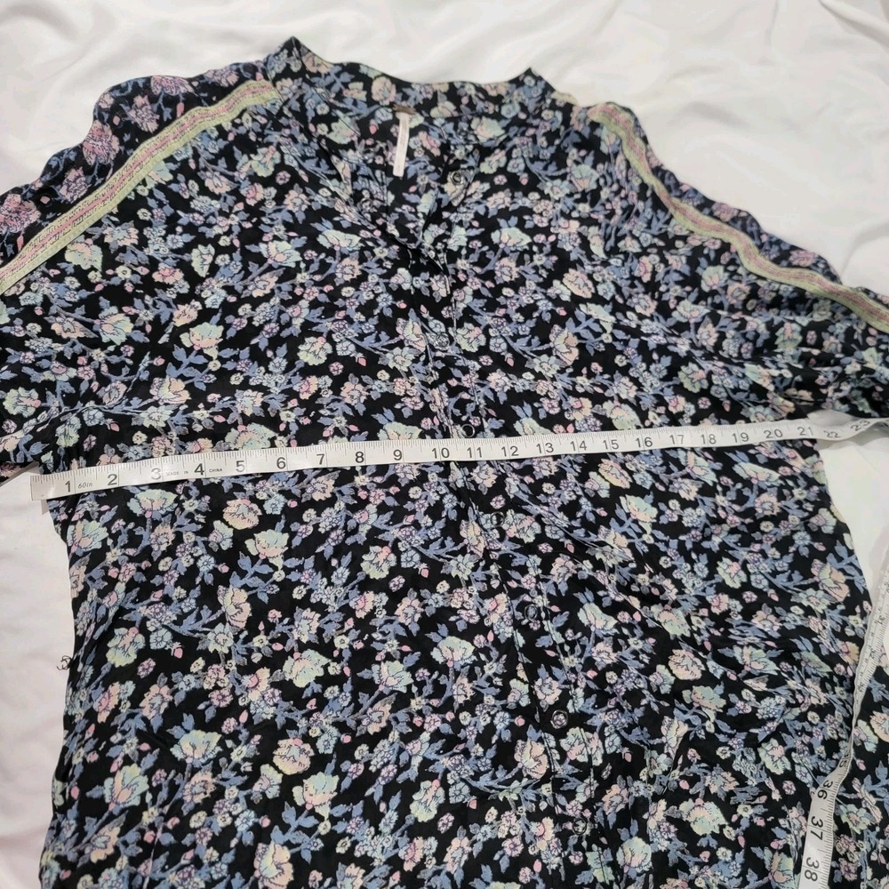 Free People Floral Top Size Small Dainty Dark Romance Feminine Boho Cottage - Picture 6 of 6